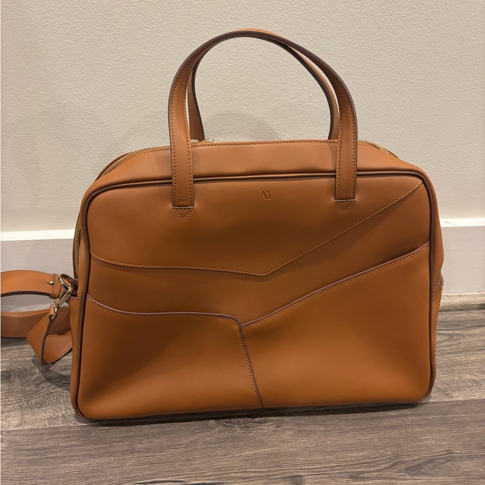 KAAI Tan Leather Work Laptop Bag
